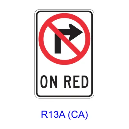 No Right Turn On Red R13a(Ca) 1