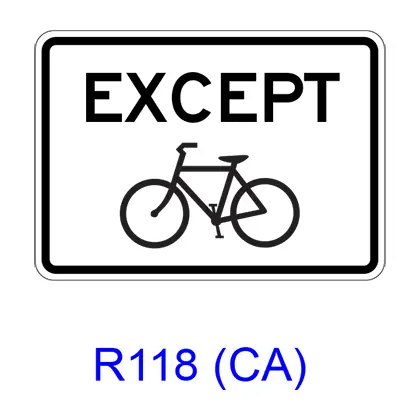 Except Bicycle [Plaque/Symbol] R118(Ca) 1