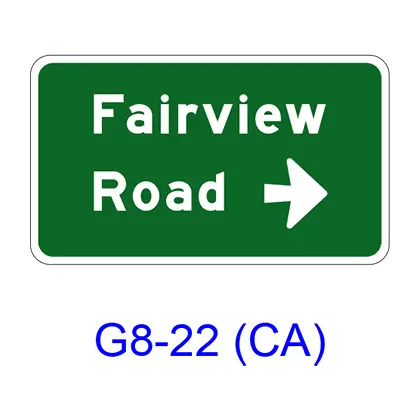Destination & Street Name W/ Arrow G8-22(Ca) 1
