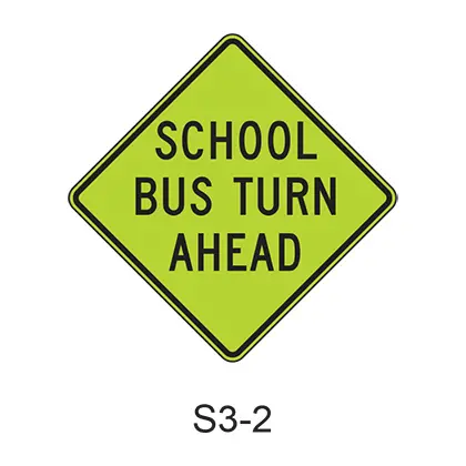 School Bus Turn Ahead S3-2 1