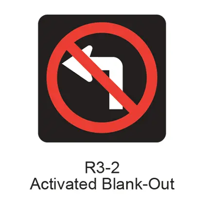 No Left Turn Activated Blank-Out [Symbol] R3-2Abo 1