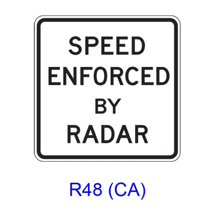 Speed Enforced By Radar R48(Ca) 1