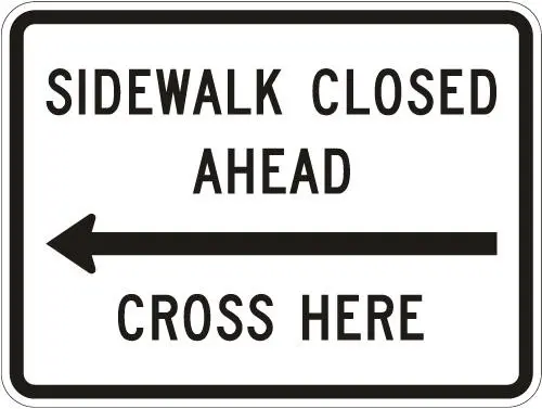 Sidewalk Closed Ahd 24" Plasti 1