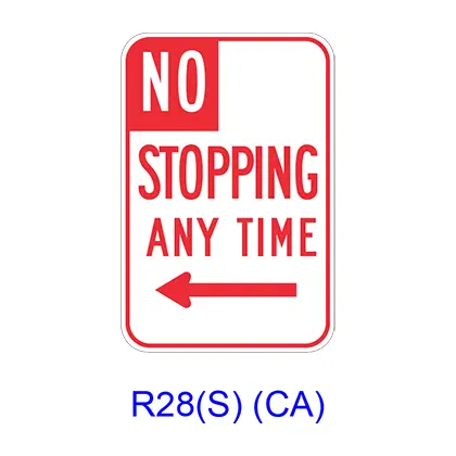 No Stopping Any Time W/ Arrow R28(S)(Ca) 1