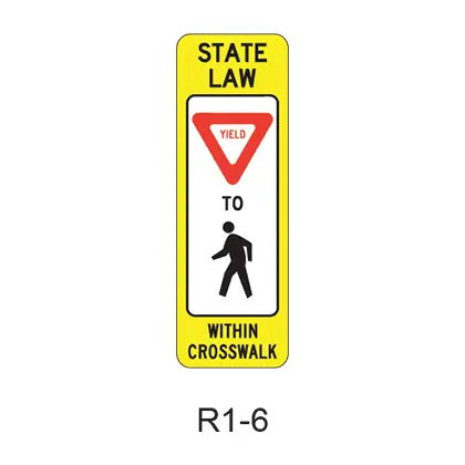 In-Street Pedestrian Crossing [Symbol] R1-6 1