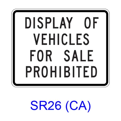 Display Of Vehicles For Sale Prohibited Sr26(Ca) 1