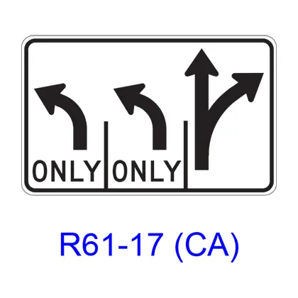 Intersection Lane Control R61-17(Ca) 1