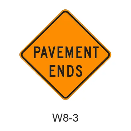 Pavement Ends W8-3 1