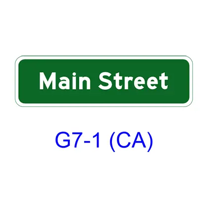 Street Name G7-1(Ca) 1