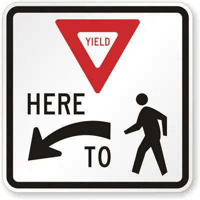 Yield Here Ped Left Hi 30" 080 1