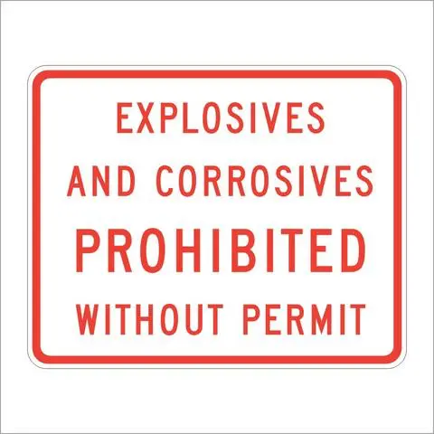 Explosives And Corrosives Prohibited Without Permit Sr19-1(Ca) 1