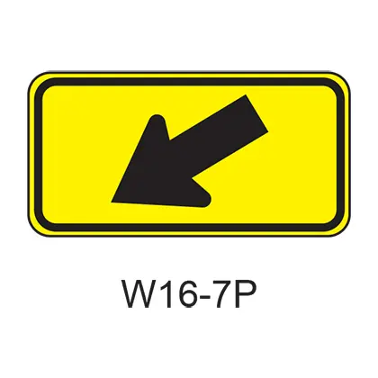 Diagonal Downward Pointing Arrow [Plaque] W16-7P 1