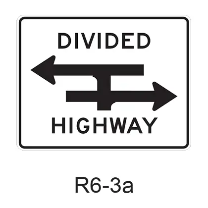 Divided Highway Crossing [T-Bone Approach] R6-3A 1