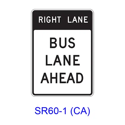Right (Left) Lane Bus Lane Ahead Sr60-1(Ca) 1