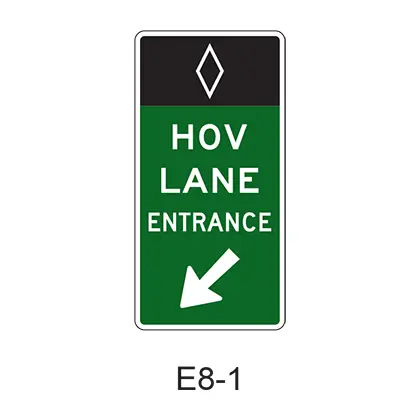 Preferential Lane Entrance Gore [Hov Symbol] E8-1 1