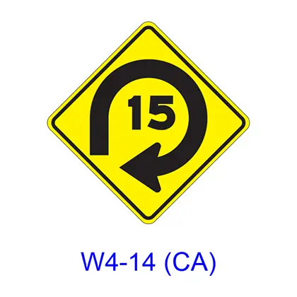 270-Degree Loop/Advisory Speed W4-14(Ca) 1