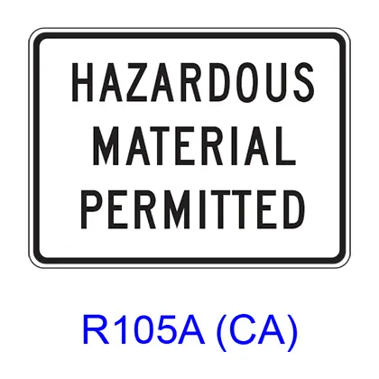 Hazardous Material Permitted R105a(Ca) 1