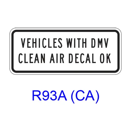Vehicles With Dmv Clean Air Decal Ok R93a(Ca) 1