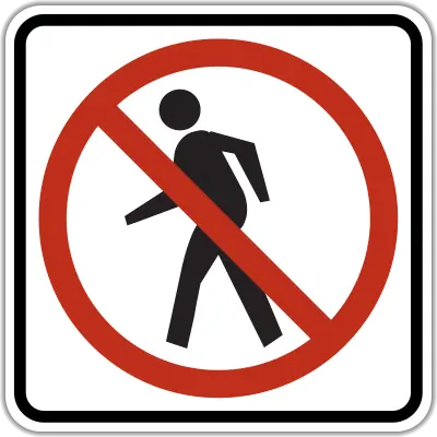 No Ped Xing 18" Eg 1