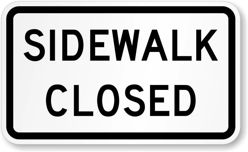 Sidewalk Closed Plastic Eg 24" 1