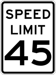 Speed Limit 45 Hi 18X24 .080 1