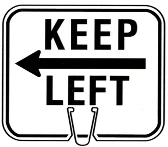 Cone Sign Keep Left 1