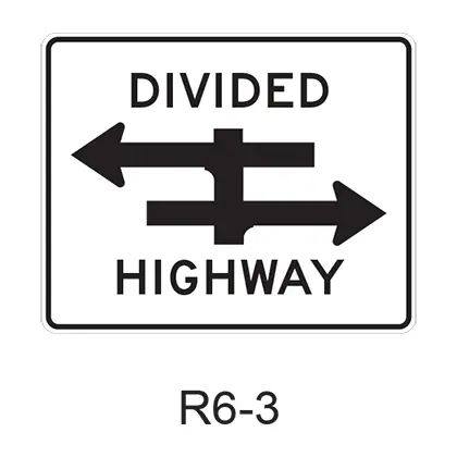 Divided Highway Crossing [Thru] R6-3 1