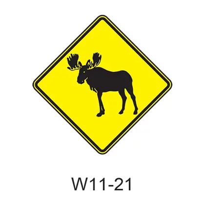 Large Animal - Moose [Symbol] W11-21 1