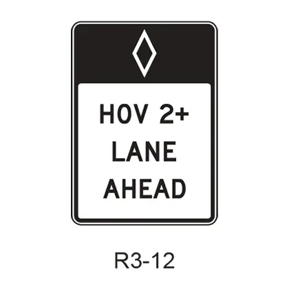 Preferential Lane Advance [Hov Symbol] R3-12 1