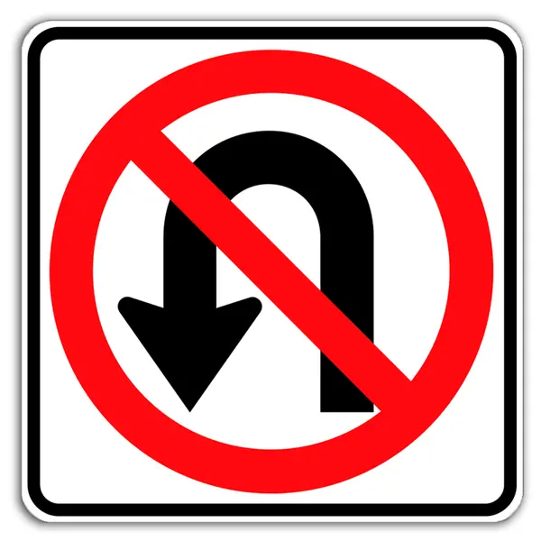No U Turn Symbol 24" Eg 1