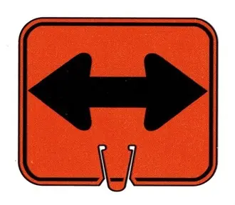 Cone Sign Dbl Arrow Blk/Org 1