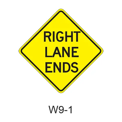 Right Lane Ends 36" Hip .080 1