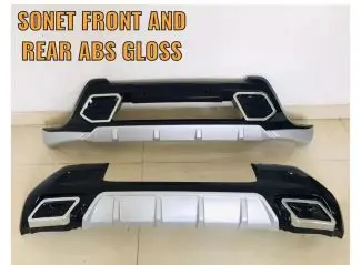 Kia Sonet Front And Rear Bumper Guard Protector In High Quality Abs Gloss Material 1