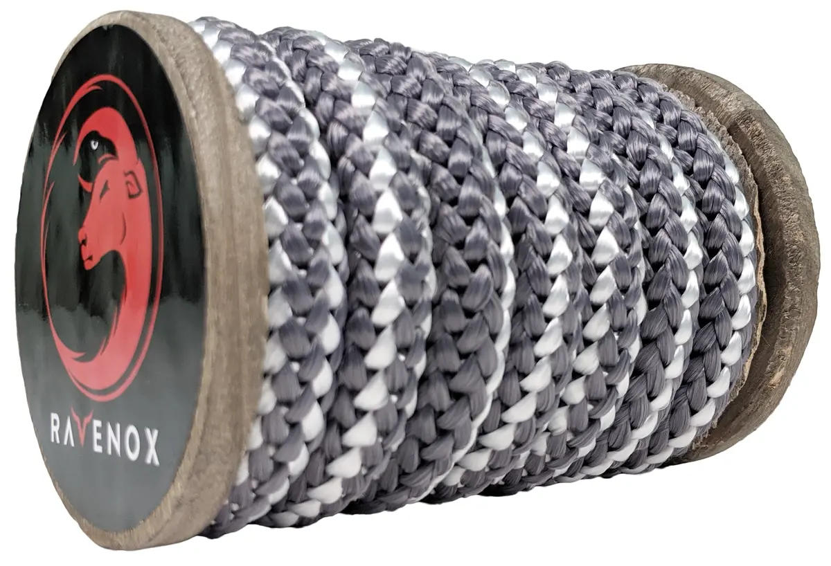 Knit Braid Polyester Rope (Grey With Tracer) 1