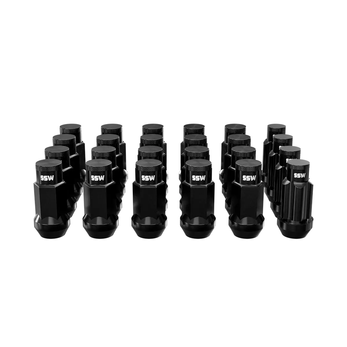 Steel Lug Nuts / Matte Black / + 4 Locking Lug Nuts 1