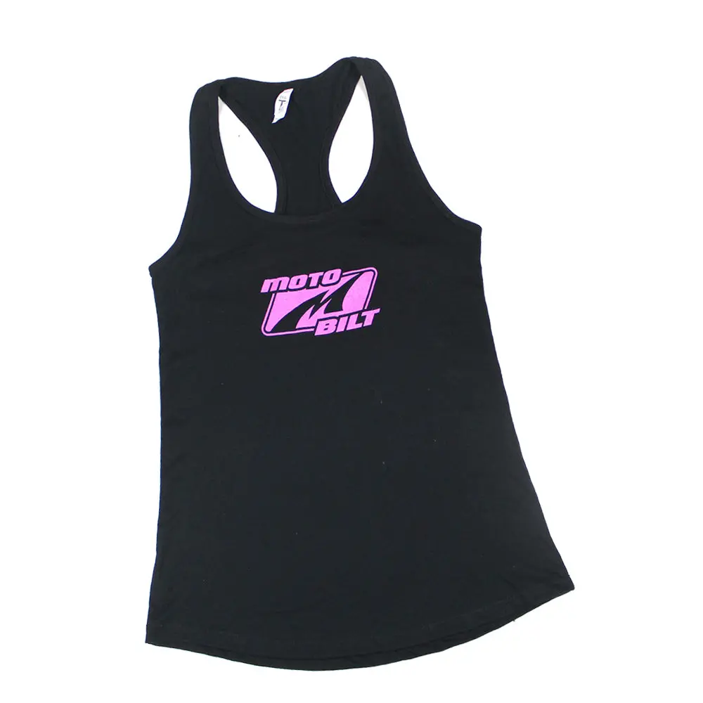 Motobilt Black Tank Top W/ Pink Logo Racerback 1
