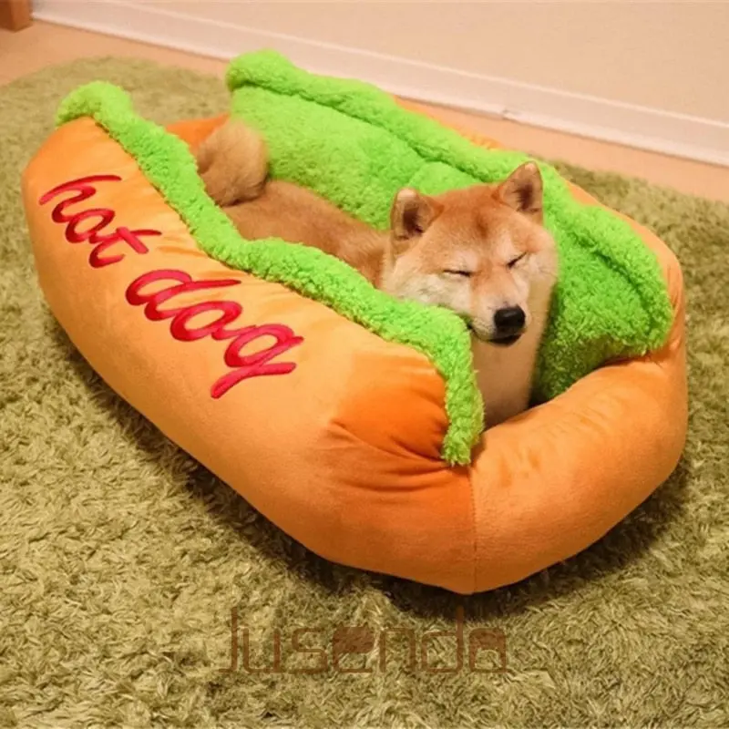 Warm Soft Fiber Hot Dog Bed For Dogs 1