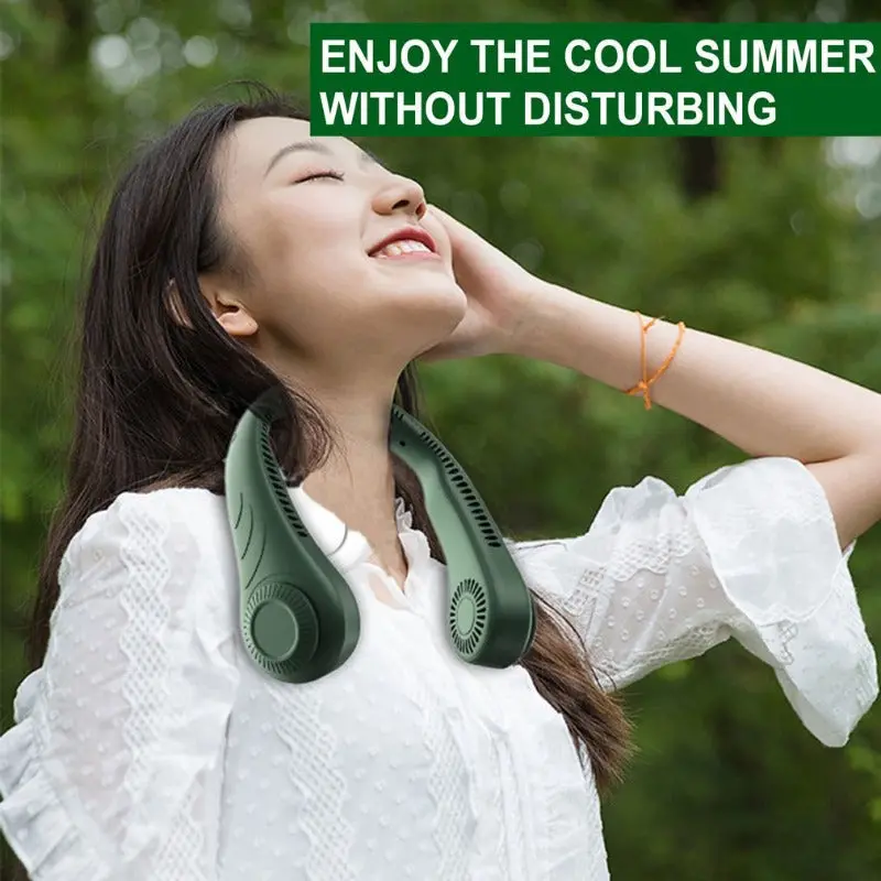 Mini Neckband Usb Rechargeable Fan 1