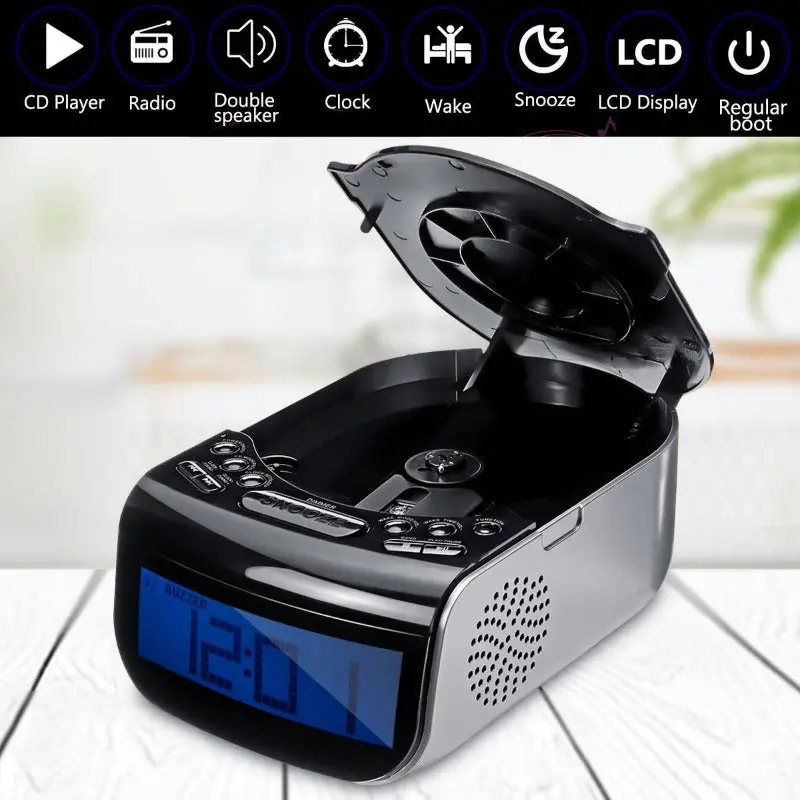 Digital Lcd Alarm Clock With Speakers 1