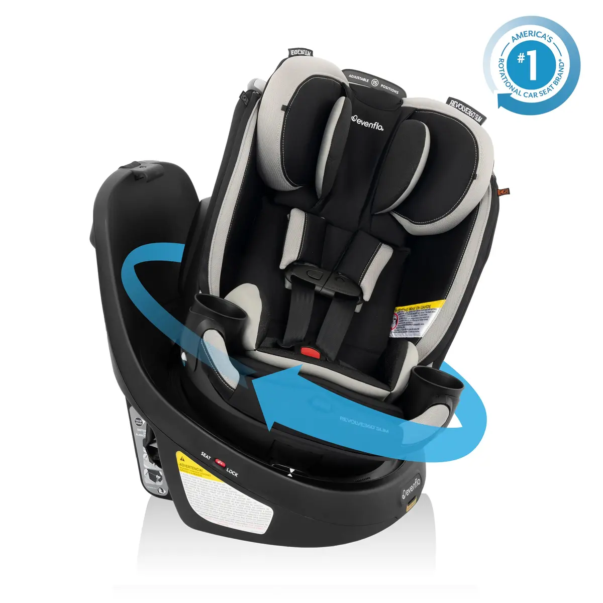 Revolve360 Slim 2-In-1 Rotating Car Seat With Quick Clean Cover 1