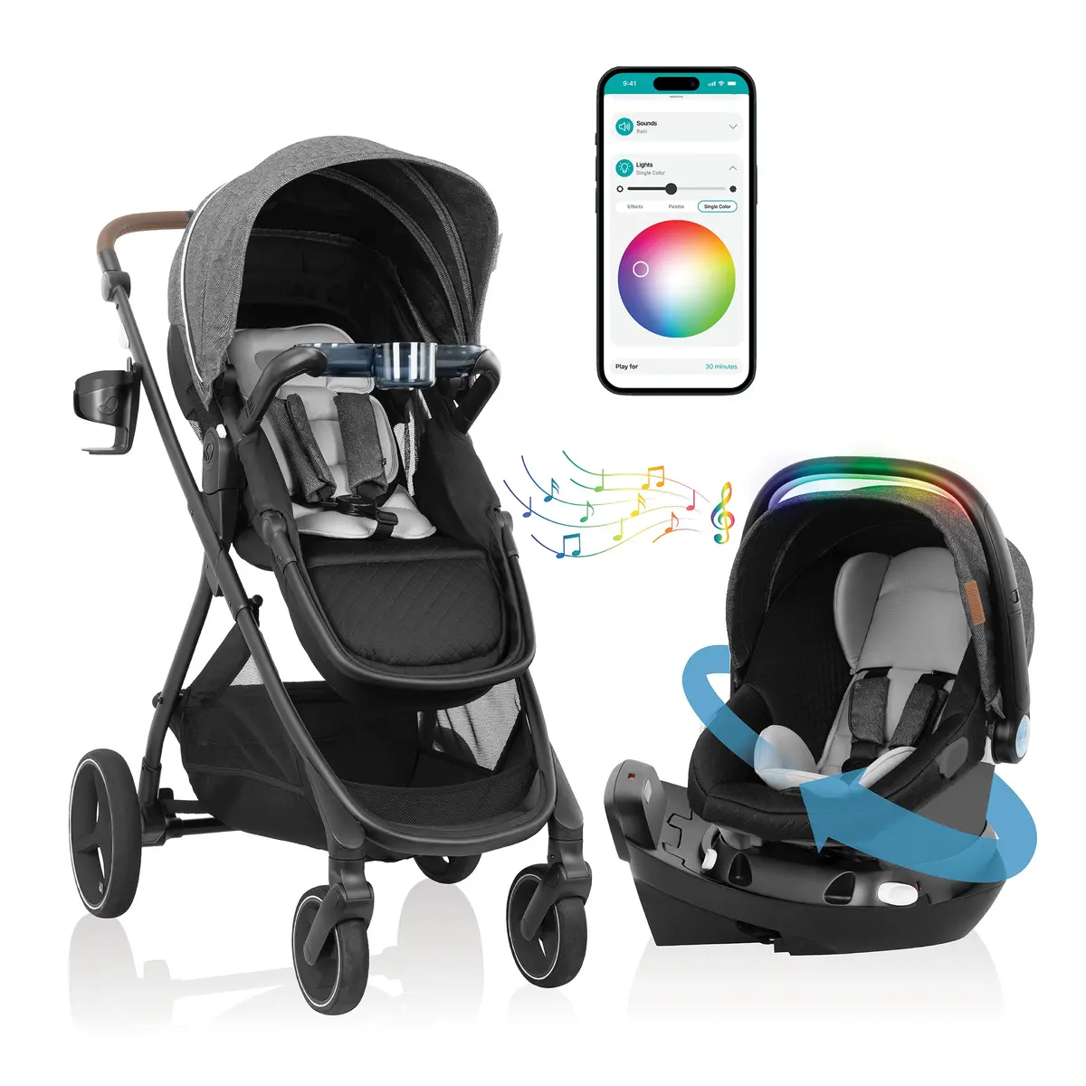 Shyft Intuiti+ Travel System Featuring Revolve180 Litemax Nxt With Sensorysoothe 1