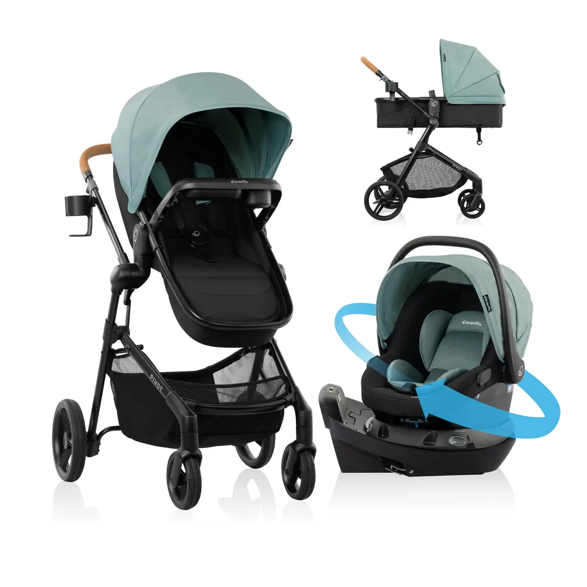 Pivot Nxt Travel System W/ Revolve180 Litemax Nxt Infant Car Seat 1