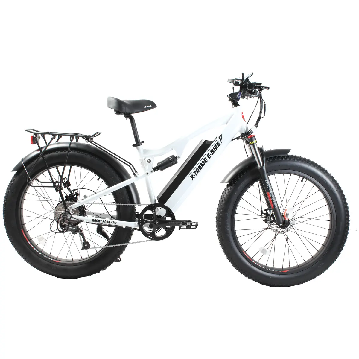X-Treme Rocky Road, 10.4 Amp Hour, Fat Tire Electric Mountain Bike - 500 Watt, 48V 1