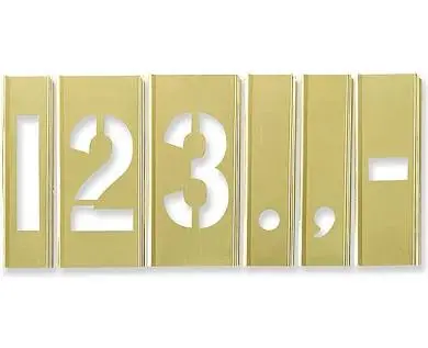3" Brass Stencils Numbers 1