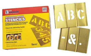 4" Brass Stencils Letters 1