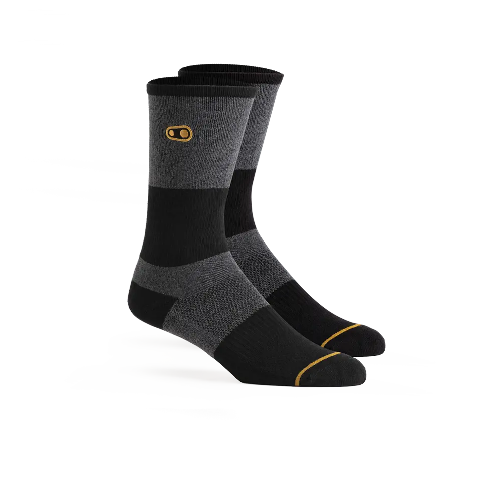 Icon Casual Sock - Grey/Black/Gold 1