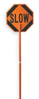 Traffic Paddle Stop/Slow Long Handle 1