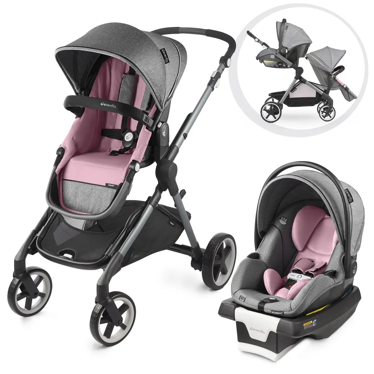 Pivot Xpand Smart Modular Travel System W/ Securemax Infant Car Seat & Sensorsafe 3