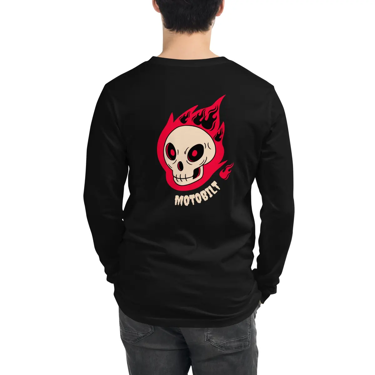 Motobilt Skulls On Fire Long Sleeve Tee 1