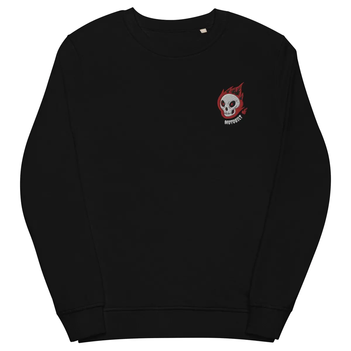 Motobilt Skulls On Fire Unisex Organic Sweatshirt 1